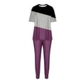 thumbnail image 5 of Itsame Sweatsuits 2pc Sets Womens Short Sleeved and Pants Fashionable Loose Shirt and Pants Two PC Purple Size M, 5 of 5