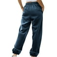 thumbnail image 4 of Cinch Bottom Sweatpants for Women with Pockets High Waisted Baggy Casual Workout Lounge Joggers Navy L, 4 of 4