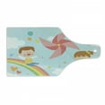 thumbnail image 1 of Pinwheel Cutting Board, Children Riding on Rainbow Dreamy Heart Shaped Flowers Fairy Tale Nursery Kids, Decorative Tempered Glass Cutting and Serving Board, in 3 Sizes, by Ambesonne, 1 of 2