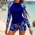 thumbnail image 2 of NOLDARES Womens Rash Guard UV UPF 50+ Long Sleeve Surfing Two Piece Swimsuits with Built in Bra(Blue,XL), 2 of 8