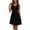 Black, variant on Women's Sleeveless Summer Dress Twist Front V-Neck Button Detail A-Line Mini Dress Casual Solid Color 1pc Sizes S,M,L,XL,XXL in Black,Green,Dark Blue,Wine