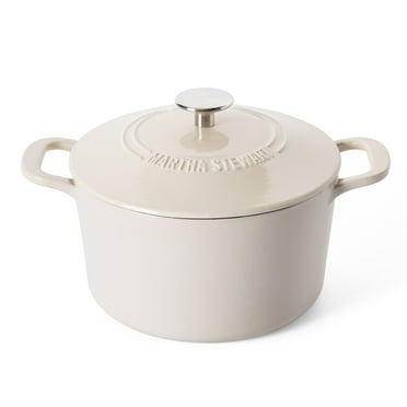 Martha Stewart Everyday Eastwick 4-Quart Linen Enamel Cast Iron Dutch Oven