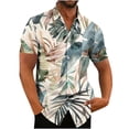 thumbnail image 2 of Awdenio Mens T-shirt Printing Button Casual Short Sleeve Turndown Collar Blouse Shirt Perfect for Summer Outdoor Sports and Casual Weekend Wear, 2 of 4