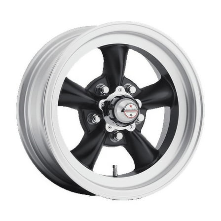 American Racing Vintage Aluminum Rim VN105 TORQ THRUST D 15X7in Satin Black Machined Lip Finish, VN1055773B