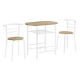 thumbnail image 4 of Monarch Specialties Dining Table Set, 3pcs Set, Small, 32" L, Kitchen, Metal, Laminate, Natural, White, Contemporary, Modern, 4 of 6