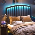 thumbnail image 4 of Yoneston 46.76” High Arc Metal Full Size Headboard with LED Light & Charging, Height Adjustable Metal Platform Bed Headboard – Black, 4 of 11