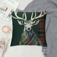 thumbnail image 2 of Pillow Case Covers King Soft Pillow Shams Covers Green Tartan Reindeer Head, Rectangular Bed Pillowcases for Bedroom Sofa Couch, 2 of 5