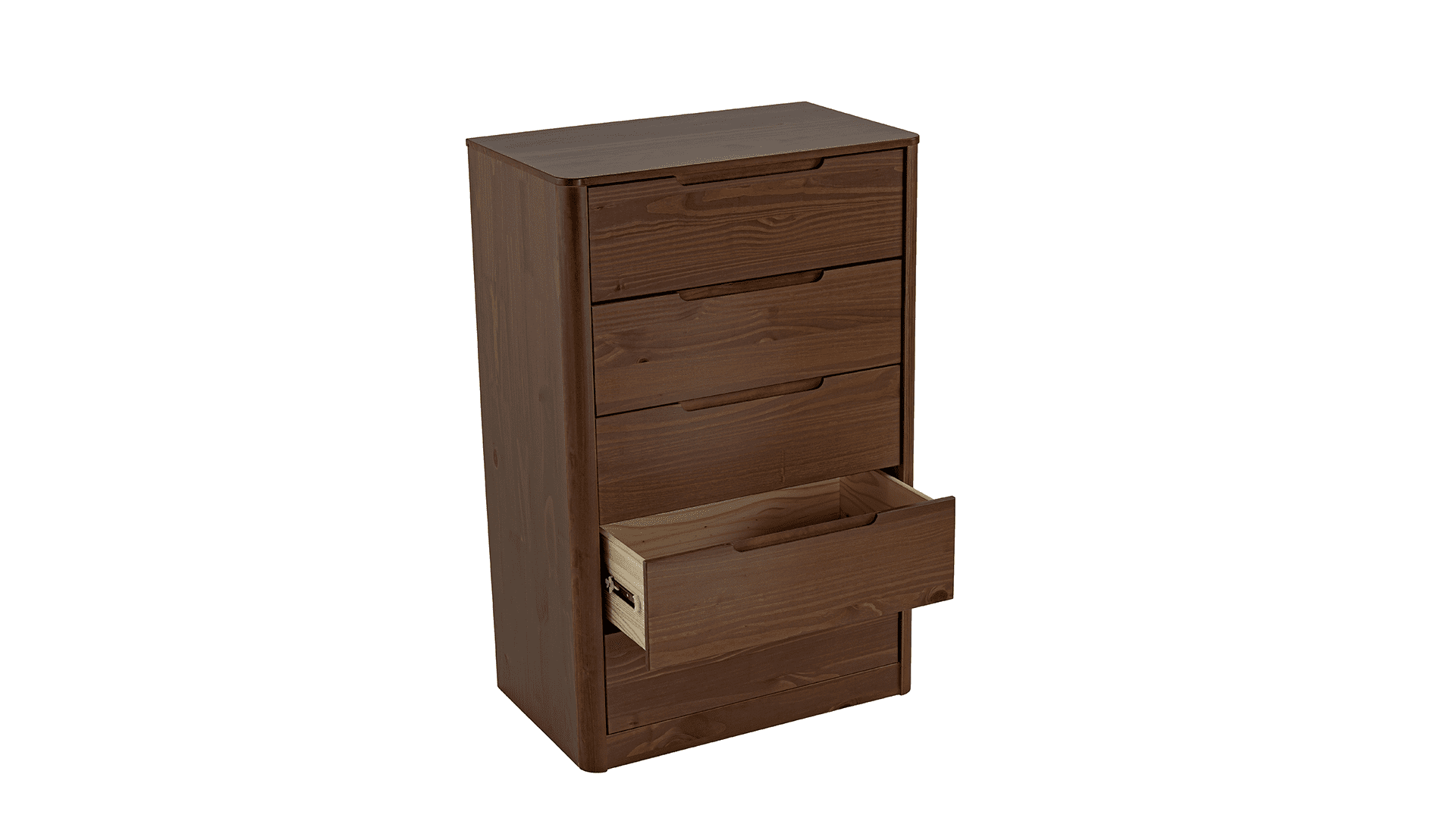 Monticello Solid Wood 5 Drawers Chest Brown - for Adults and Teens