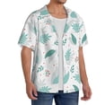 thumbnail image 2 of Gukieu Leaf Print Green Print Men's Short-sleeved Shirts, Button-down Pocket Shirts, T-shirts, Beach Vacation Travel Summer Clothing-4X-Large, 2 of 5