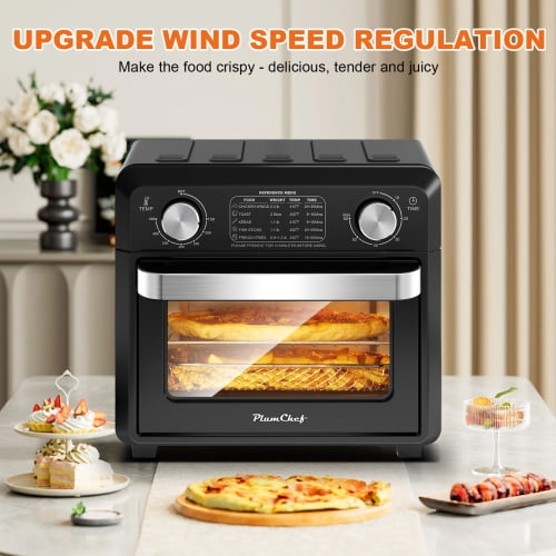 Compact Air Fryer Toaster Oven 11QT, 2 Slice Toast, Countertop Oven, Warm, Broil, Toast, Bake, Air Fry, Oil-Free,60-Minute Timer,1000W,Black