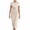 *Beige, variant on ClodeEU Women's Boat Neck Short Sleeve Side Ruched Waist Midi Bodycon Pencil Dress,Elegant Office Wedding Guest Sheath Dress Beige,Women's Plus L