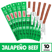 Chomps Beef Jerky Sticks, Jalapeno Beef, High Protein, Gluten Free, Sugar Free, Whole 30 Approved, 10ct 1.15oz
