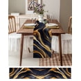 thumbnail image 3 of Table Runner Dresser Scarves 60 Inch Long, Dark Blue Marble Texture with Gold Line Linen Dining Table Runners Natural Cracks Granite Stone Tabletop Scarf for Wedding Holiday Party Kitchen, 3 of 7