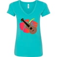 thumbnail image 3 of Inktastic Ukulele Hawaiian Music Women's V-Neck T-Shirt, 3 of 5