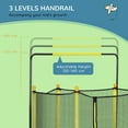thumbnail image 4 of Qaba Trampoline pour Enfants de 4,6 Pieds avec Panier de Basket, Barre Horizontale, Jaune, 4 of 10
