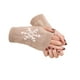 thumbnail image 2 of Guantes de medio dedo Sonducket de punto gris claro y beige, 2 of 6