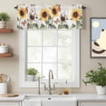 thumbnail image 2 of Sunflower Vintage Kitchen Curtain Valances for Windows Farmhouse Short Curtains, Pastoral Rustic Botanical Flowers Rod Pocket Valance Curtain for Bedroom Cafe Living Room, 2 of 8