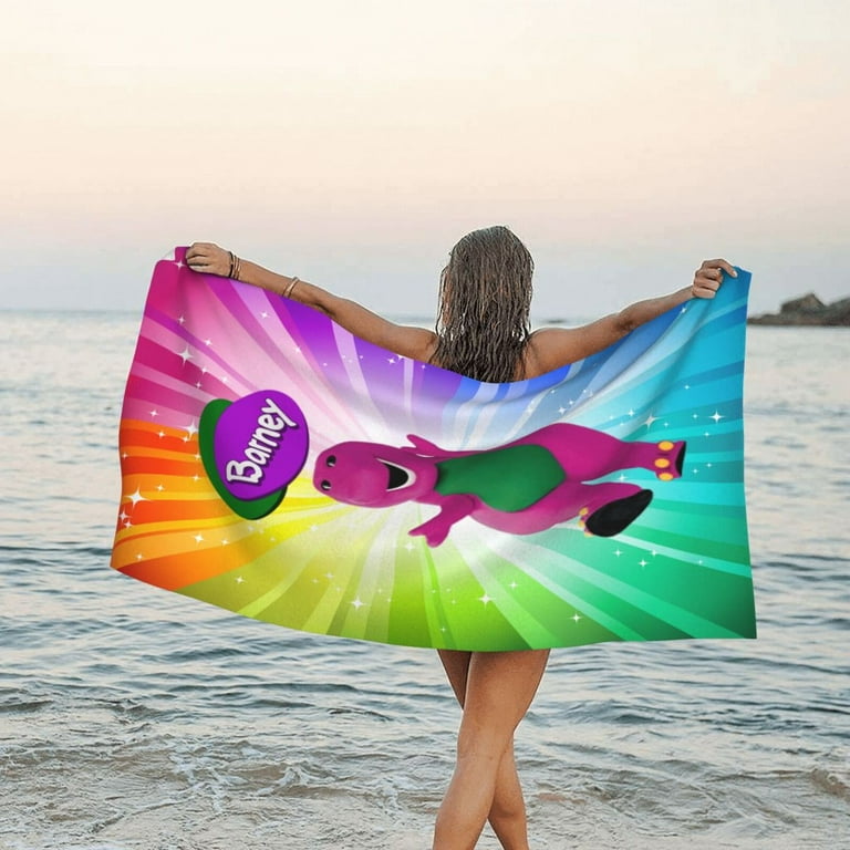 Barney And Friends Microfiber Beach Towel Cartoon Beach