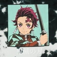 thumbnail image 2 of Demon Slayer Mens' Tanjiro Kamado Kanji Tie-Dye Long Sleeve Adult T-Shirt, 2 of 4