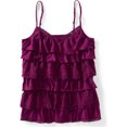 thumbnail image 1 of Aeropostale - Camiseta sin mangas de punto con encaje con volantes para mujer, color morado, grande Aeropostale Cami, 1 of 1