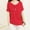 Red, variant on Daqian Womens Plus Size T-Shirts Women Ladies Short Sleeve Pocket Cotton and Linen T-shirts Top Blouse Tops for Women Red 5XL(5XL)