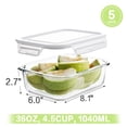 thumbnail image 2 of Set de 5 Contenedores de Vidrio Herméticos para Preparación de Comidas HOMBERKING de 1040 ml, 2 of 7