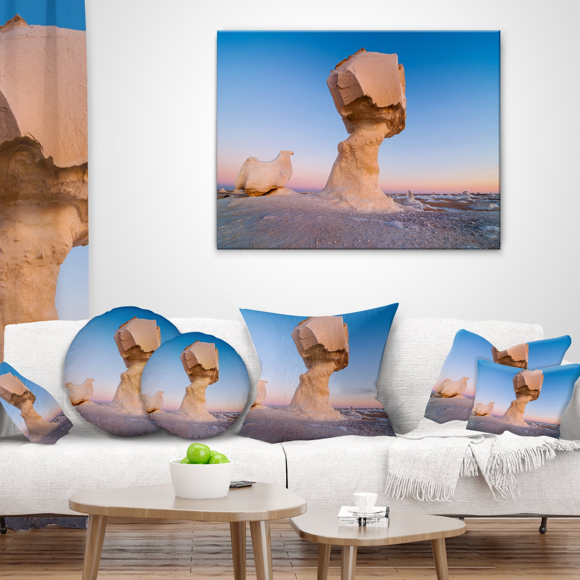 Designart Wind Eroded Rock Formation - Landscape Photo Throw Pillow - 12x20