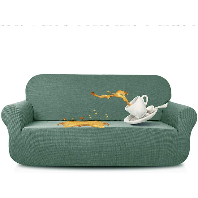 Housse Extensible pour Causeuse, Housses de Canapé Hydrofuges, Anti-Chien, Chat, Animal de Compagnie, Housses de Causeuse, Protège-Canapé (Causeuse, Vert Pois)