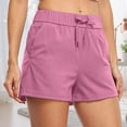 thumbnail image 3 of Xuyuer Women's Solid Belt Pocket Casual Shorts - Relaxed Bottoms, Pants for Women, 3 of 4