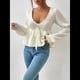 thumbnail image 4 of Suéter Adelgazante de Larga para Mujer, Informal, con Cuello en V, de Punto L, 4 of 10