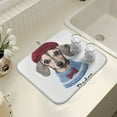 thumbnail image 4 of Yayeee Dish Drying Mat for Kitchen Counter 18" x 24" Microfiber Super Absorbent Coffee Decorative Pad, Gray Cute Dog Artist, 4 of 9