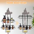 thumbnail image 3 of Bathroom Shower Caddy Hanging, No Drilling Waterproof Shower Organizer Shelf, Storage Rack with 6 Hooks for Towels Sponge Shampoo Soap, Black, 3 of 8