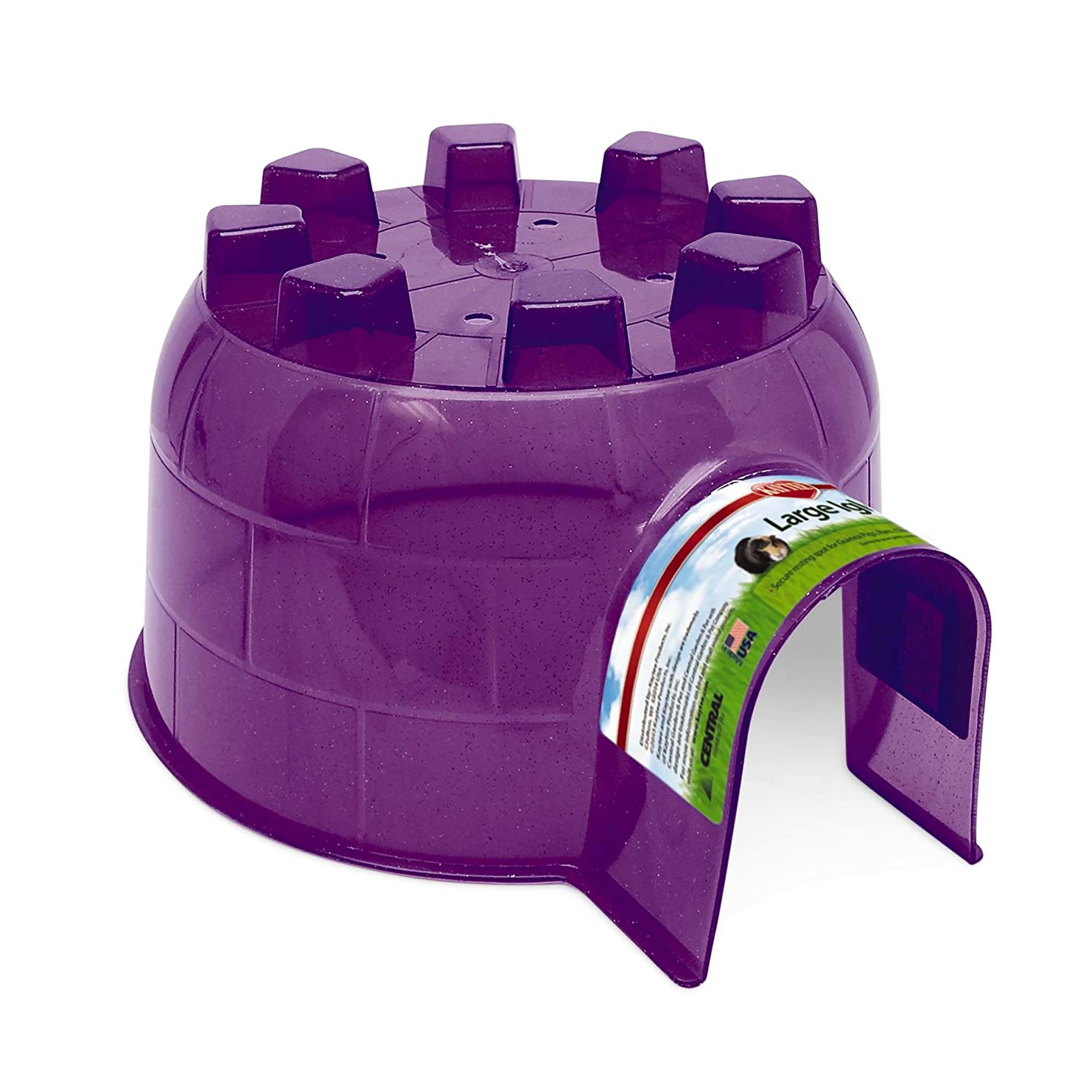 Kaytee Igloo Habitat Hideout for Pet Guinea Pigs, Ferrets, Dwarf Rabbits, Chinchillas, and Other Small Animals, Large, Plastic