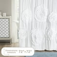 thumbnail image 3 of Farmhouse Ruffle Shower Curtain with Handmade 3D Flowers, Vintage Ruched Fabric Shower Curtains for Bathroom, Decorative Luxury Bathroom Curtain with 12 Holes, White, 72" x 72", 3 of 25