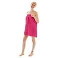thumbnail image 2 of BC BARE COTTON Women’s Spa/Bath Lightweight-Knee Length Waffle Body Wrap with Pocket and Easy Adjustable Closure - Fuchsia - Large, 2 of 5