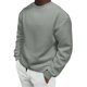 thumbnail image 2 of Blusas y camisas de manga larga con cuello redondo para hombre, estilo casual, liso, con cuello redondo, sudadera de manga larga, blusa de poliéster para hombre, 2 of 6