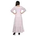 thumbnail image 3 of Moomaya Robe Longue Évasée Imprimée pour Femmes Manches 3/4 Col Rond Tenue Décontractée, 3 of 3
