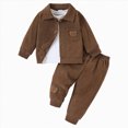thumbnail image 3 of Toddler Boys Girls Fall Winter Clothes 9 12 18 24 Months 2T 3T Baby Crewneck Floral Sweatshirts Pants Set Long Sleeve Outfits Set Little Kids Fall Outfits Brown Size 6-9 Months, 3 of 9