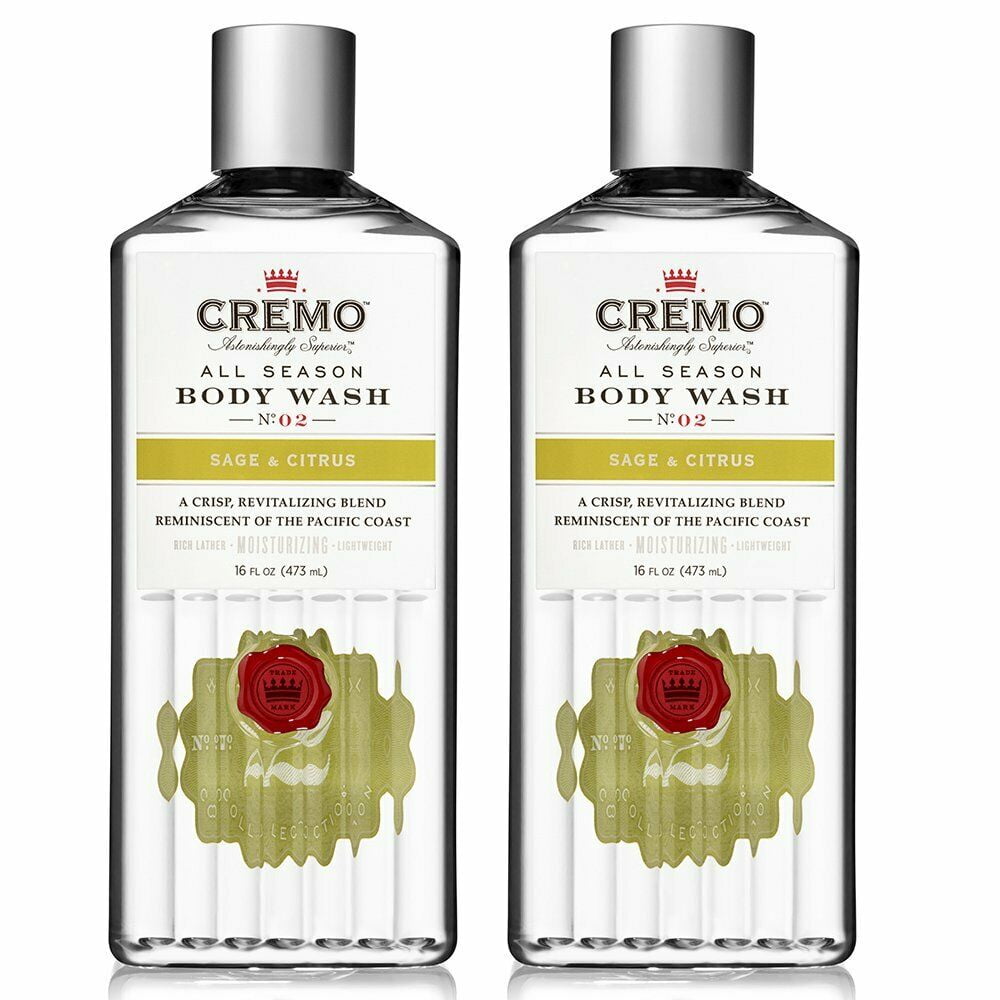 2 Pack Cremo All Season Body Wash, Sage & Citrus, 16 Fl. Oz, Fresh
