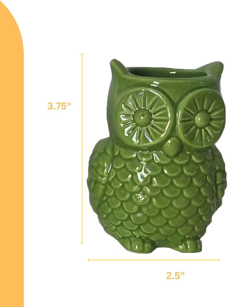 First of a Kind Stoneware Owl Shaped Vases, owl Shaped Succulent Planter, Ceramic owl Small Planter for Desk, Shelves, Living Room, Kitchen, Bedroom.