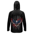 thumbnail image 2 of SEANATIVE Men's Outdoor Fishing Hoodie Sun Protection with Face Cover, Lightweight Portable Sun Block Top UV Protection Hooded Pullover for Travel Fishing, 4XL, Eagle USA Flag Black, 2 of 7