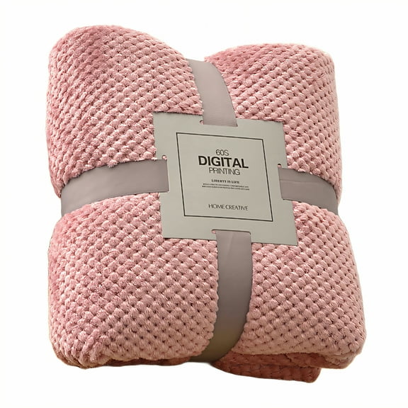 AUQ Throw Blanket,Thickened Pineapple Weave Throw Blankets,Plush Hand Feel Warm Blanket,Purple,40*60in