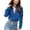 Blue Shirts, variant on CAIVO Autumn Solid Color V Neck Ladies Shirt Blouse Women Long Sleeve Cozy Summer Back To School Tops