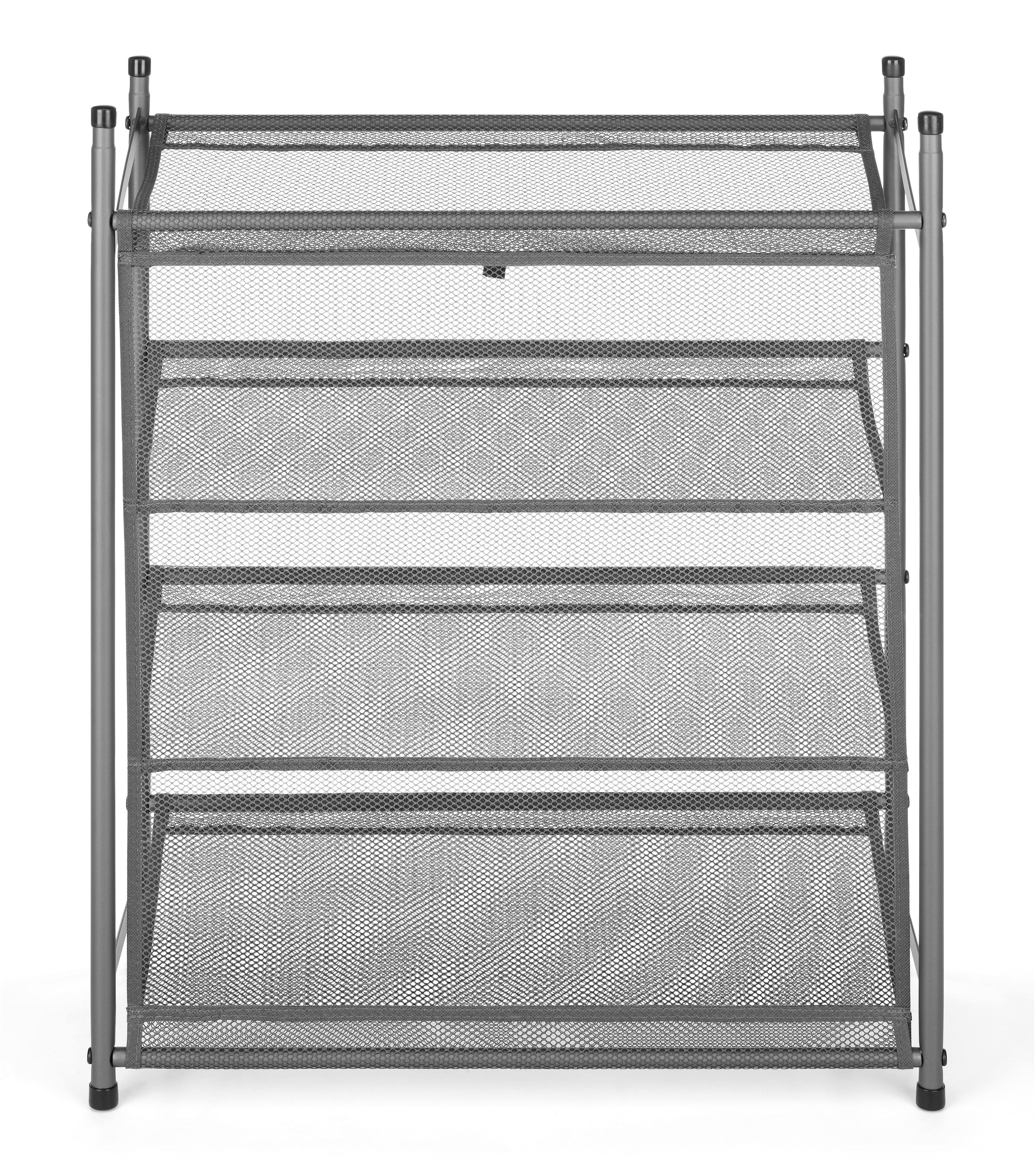 Whitmor Metal & Mesh 4-Tier Shoe Rack - Gunmetal Gray