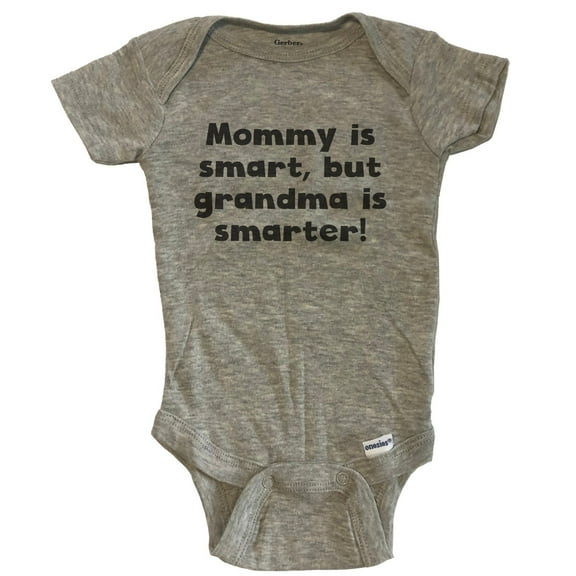 Grandma Is Smarter Funny Baby Bodysuit - Grey
