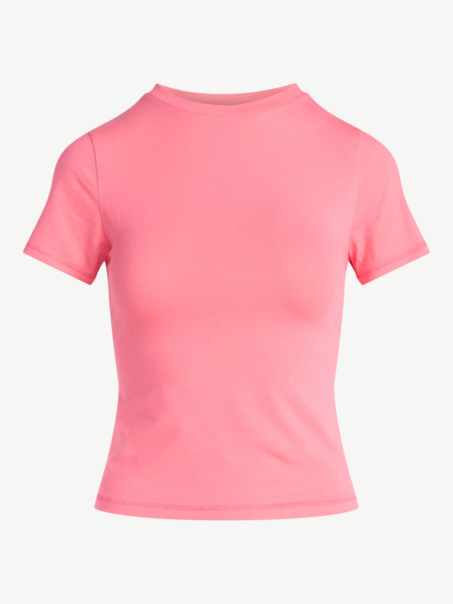 Scoop Women’s Stretch Cotton Blend Baby Tee with Short Sleeves, Sizes XS-XXL