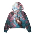 thumbnail image 4 of Xoenoiee Cherry Blossom Otter Print Girls Half Zip Hoodies Fleece Pullover Sweatshirt Long Sleeve Winter Clothes with Pocket for Kids Teens, 11-12 Years, 4 of 7