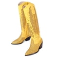 thumbnail image 4 of RONILURN Knee High Cowboy Boots for Women Cowgirl Western Boots Rhinestone Bling Pointed Toe Chunky Heel Pull On Fashion Shoes Tall Boot, 4 of 6