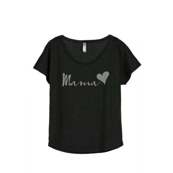 Thread Tank Mama Heart Women's Fashion Relaxed Slouchy Dolman T-Shirt Tee Heather Black Small
