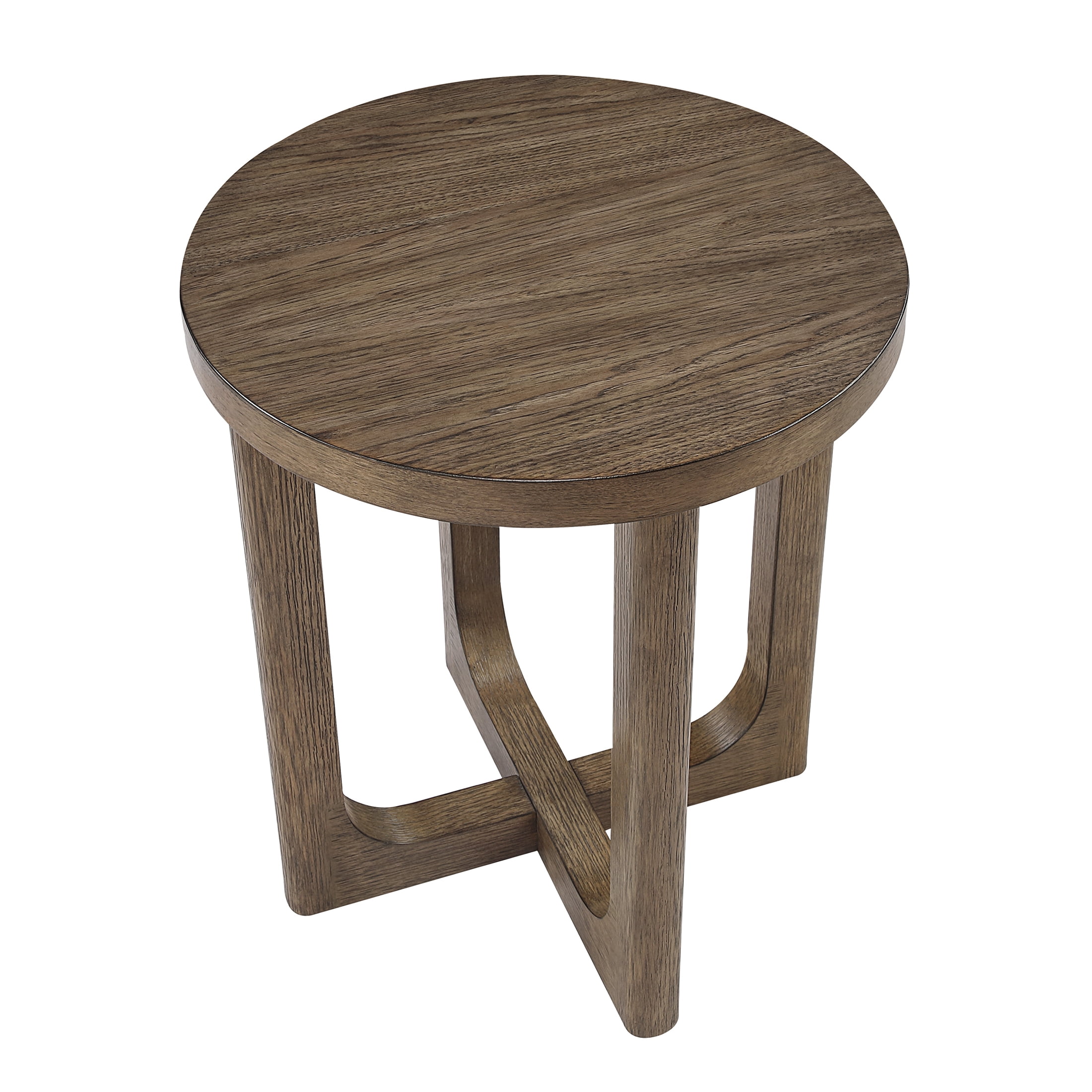 OakvillePark Elion Round Wood End Table, Light Brown